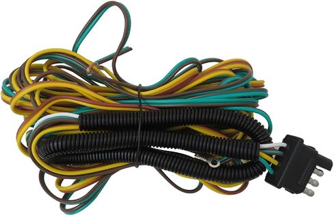 مجموعة تمديد أسلاك المقطورة الجديدة المتفوقة 25 قدمًا و4 دبابيس، قابس مسطح بأربعة اتجاهات، مع سلك أرضي أبيض مقاس 18 in Kuwait