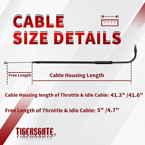 41.3" Black Vinyl Stainless Steel Braided Extended Throttle and Idle Cable Kit for 2007-2022 Harley Sportsters XL Models, 1996-2017 Some Dyna Models in Saudi Arabia