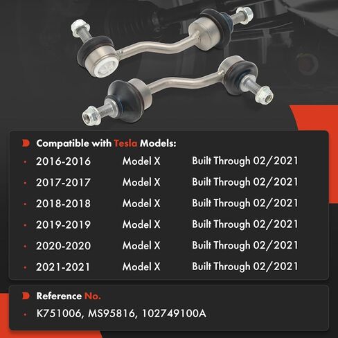 A-Premium 2 x Rear Sway Bar Links Stabilizer Bar Links, Compatible with Tesla Model X 2016-2021 in Saudi Arabia