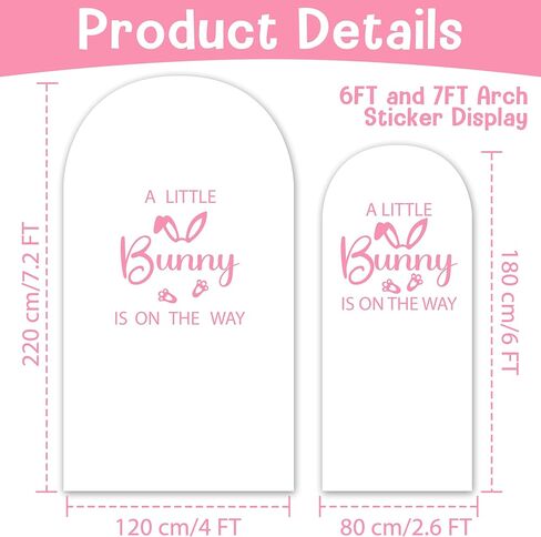 A Little Bunny is On The Way Decal Baby Shower Party Balloon Arch Sticker Easter Themed Gender Reveal Party Decor Sign Pink in Kuwait