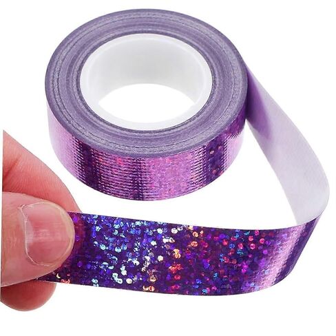 8 لفات من شريط المنشور اللامع اللامع ثلاثي الأبعاد وشريط واشي لتغليف الهدايا، صناعة يدوية، مجلات رصاصة، سجل القصاصات، اللوازم المدرسية، ديكورات الحفلات بتصميمات ملونة in Kuwait