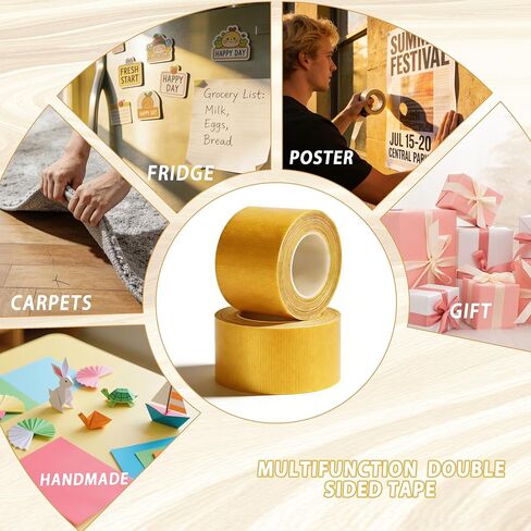 Fabric Tape Double Sided Heavy Duty, 0.8" x 200" Hem Tape for Clothes Pants Dresses Curtain, Removable and Residue Free, No Sew No Iron, High Adhesive in Kuwait