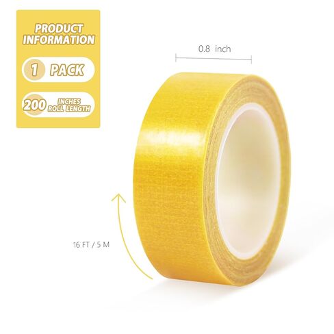 Fabric Tape Double Sided Heavy Duty, 0.8" x 200" Hem Tape for Clothes Pants Dresses Curtain, Removable and Residue Free, No Sew No Iron, High Adhesive in Kuwait