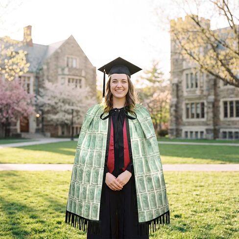 2026 Graduation Cash Gift DIY Money Cape Kit with Paper Money Holders Black Satin Ribbon Tape Dispenser Clear Tape Supplies for Graduation Wedding Birthday Events in Kuwait