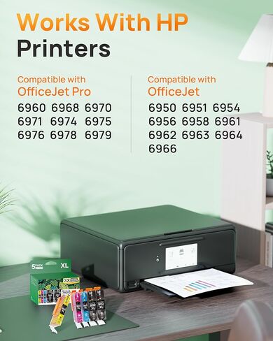 خراطيش حبر E-Z متوافقة مع 902XL 902 لطابعات HP بديلة لحبر HP 902XL حزمة كومبو باللون الأسود واللون (5 عبوات) لطابعة Officejet Pro 6978 6968 6960 6970 Officejet 6951 6954 6956 6958 in Saudi Arabia
