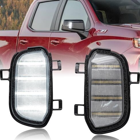 NJSBYL Side Mirror LED Puddle Work Lights for 2019-2023 GMC Sierra 1500, 2019-2023 Chevy Silverado 1500, 2019 Chevy Silverado 1500 LD Front Mirrors Task Parking Lamps Clear Lens 84309724 84309723 in Saudi Arabia