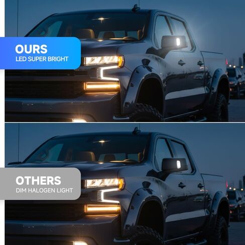 NJSBYL Side Mirror LED Puddle Work Lights for 2019-2023 GMC Sierra 1500, 2019-2023 Chevy Silverado 1500, 2019 Chevy Silverado 1500 LD Front Mirrors Task Parking Lamps Clear Lens 84309724 84309723 in Saudi Arabia