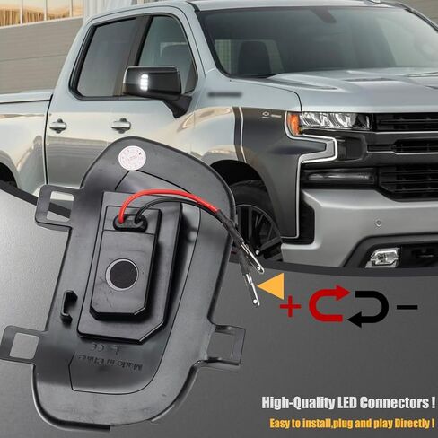 NJSBYL Side Mirror LED Puddle Work Lights for 2019-2023 GMC Sierra 1500, 2019-2023 Chevy Silverado 1500, 2019 Chevy Silverado 1500 LD Front Mirrors Task Parking Lamps Clear Lens 84309724 84309723 in Saudi Arabia