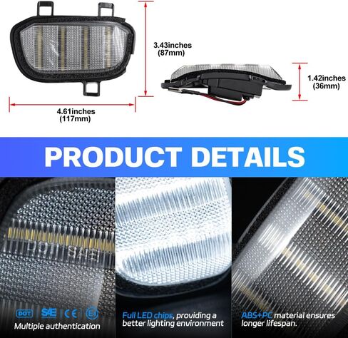 NJSBYL Side Mirror LED Puddle Work Lights for 2019-2023 GMC Sierra 1500, 2019-2023 Chevy Silverado 1500, 2019 Chevy Silverado 1500 LD Front Mirrors Task Parking Lamps Clear Lens 84309724 84309723 in Saudi Arabia