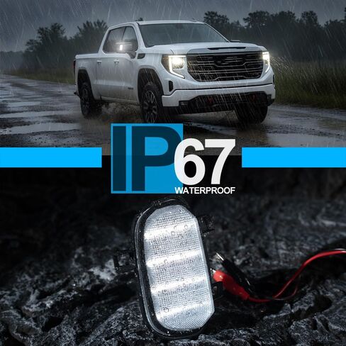 NJSBYL Side Mirror LED Puddle Work Lights for 2019-2023 GMC Sierra 1500, 2019-2023 Chevy Silverado 1500, 2019 Chevy Silverado 1500 LD Front Mirrors Task Parking Lamps Clear Lens 84309724 84309723 in Saudi Arabia