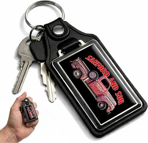 Brotherhood Sanford and Son Salvage Truck Red Antiques Buy Sell Junk Faux Leather Keychain Key Holder Key Ring For Men Heavy Duty Car Keyring For Men and Women in Kuwait