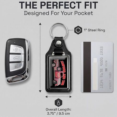 Brotherhood Sanford and Son Salvage Truck Red Antiques Buy Sell Junk Faux Leather Keychain Key Holder Key Ring For Men Heavy Duty Car Keyring For Men and Women in Kuwait