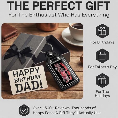 Brotherhood Sanford and Son Salvage Truck Red Antiques Buy Sell Junk Faux Leather Keychain Key Holder Key Ring For Men Heavy Duty Car Keyring For Men and Women in Kuwait