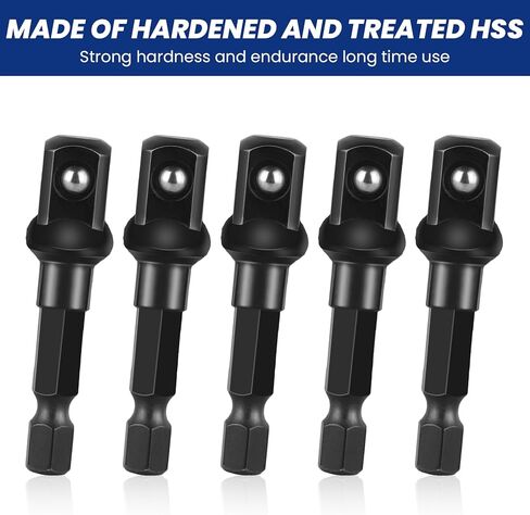 3/8 Impact Socket Adapter Set, 5PCS Black Drill Sockets Adapter 1/4 to 3/8 Drive Adapters Kit for Impact Driver Automotive DIY Extension Socket Bits Handle Nut Driver and Drills(3/8 Square Tip) in Saudi Arabia