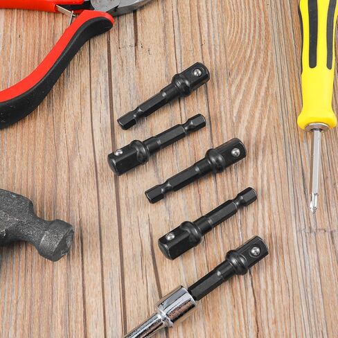 3/8 Impact Socket Adapter Set, 5PCS Black Drill Sockets Adapter 1/4 to 3/8 Drive Adapters Kit for Impact Driver Automotive DIY Extension Socket Bits Handle Nut Driver and Drills(3/8 Square Tip) in Saudi Arabia