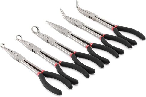 AIRTOON 6-Piece 11" Hose Gripper Plier & Long Reach Pliers Set, Straight, 45, 90-Degree Angle, 5/16-Inch, 1/2-Inch, 3/4-Inch Dia, Extra-long Pliers for Hard-to-Reach Narrow Spaces in Kuwait