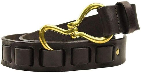 Country Club Prep Hoof Pick Belt for Men | Genuine Leather | Anti-Scratch Brass Buckle | Available in 7 Sizes - Dark Brown in Kuwait