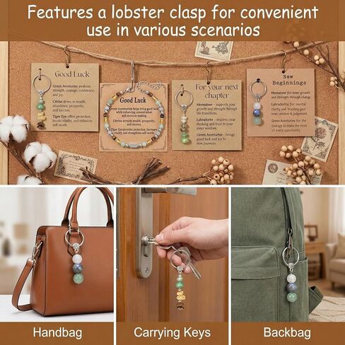 3PCS Keychain New Beginnings Good Luck Gifts for Women, Sister, Friends, Coworkers for Farewell, Going/Moving Away, Promotion, New Job in Kuwait