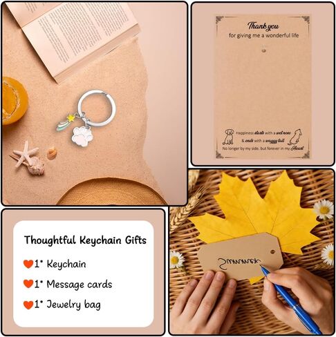 Dog Memorial Gifts for Loss of Dogs Paw Print Cute Keychian Card Passing Away Pet Sympathy Gifts Remembrance Bereavement Memorial Gift for Loss of Dog Grieving Gift for Dogs Lovers Mom Dad Pet Lovers in Kuwait