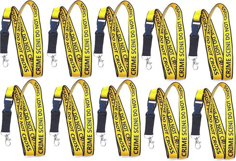 NewCharms Thirty (30) of Lanyards Crime Scene Do Not Cross - Metal Clasp and Quick Release Included - Forensic ID Keychains in Kuwait