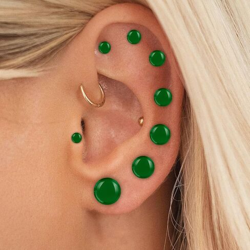 2-4 قطع من أدوات قياس الأذن الزجاجية/الحجرية مجموعة أدوات تمديد الأذن من 3 إلى 41 ملم لمقاييس الأذن مع حلقات مطاطية مجموعة أدوات تمديد الأذن الزجاجية المضيئة الفردية مجوهرات ثقب الجسم للنساء والرجال in Kuwait