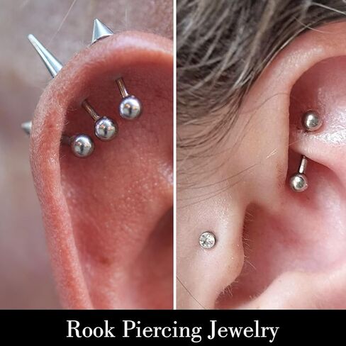 17Pcs Silver Internal Thread Curved Barbell, Eyebrow Piercing Jewelry Surgical Steel, 16G Eyebrow Rings, Clear Zircon Vertical Labret Lip Jewelry, Small Belly Button Ring for Women Men in Kuwait