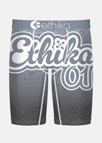 Ethika Men’s Boxer Brief, Knee Length, 4-Way Stretch Performance Underwear with Graphic Prints - Ice Banda in Saudi Arabia