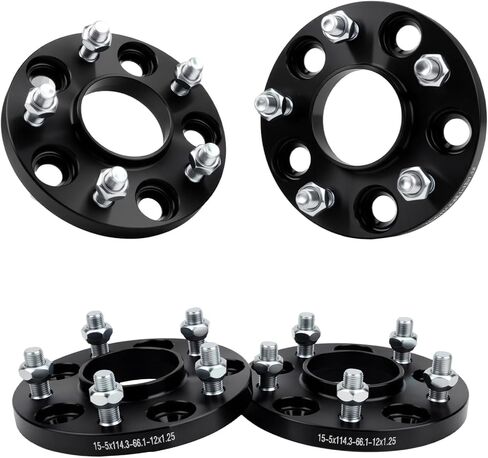 فواصل عجلات 6 × 5.5 فواصل مركزية مزورة حقيقية 108 مم M12x1.5 مسامير لتاكوما، 1 بوصة (25.4 مم) 4 رانر تندرا GX460 GX470 لاند كروزر لـ 6 عروات مجموعة من 4 قطع باللون الأسود in Saudi Arabia