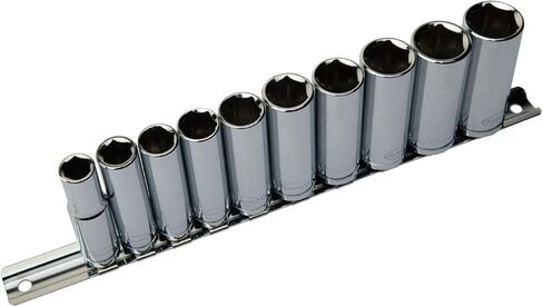 Eastwood Quality 3/8 Inch Drive Deep Metric 10 Piece Socket Set Chrome Steel in Saudi Arabia