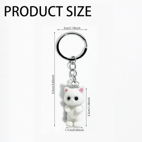 Goodangie00 4Pcs Cute Fuzzy Aesthetic Kawaii Cat Keychains Accessories for Women Bag Backpack Wallet Pendants Decor, Case Camera Phone Charms in Kuwait