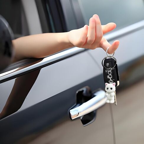 Goodangie00 4Pcs Cute Fuzzy Aesthetic Kawaii Cat Keychains Accessories for Women Bag Backpack Wallet Pendants Decor, Case Camera Phone Charms in Kuwait