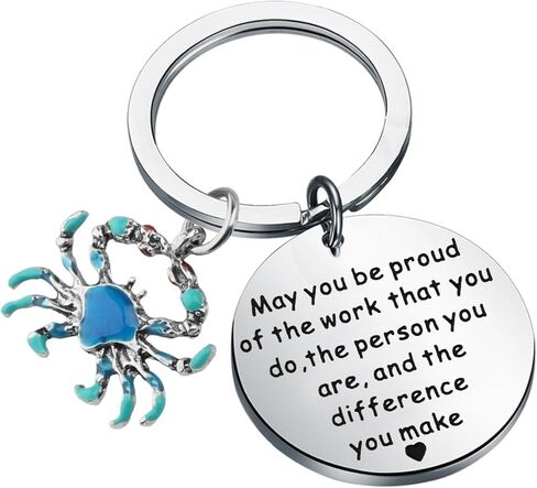SEIRAA Crab Keychain Crab Themed Gifts Crabber Jewelry Crabbing Gifts Crabs Lover Keychain in Saudi Arabia