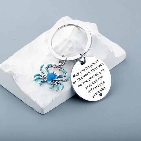 SEIRAA Crab Keychain Crab Themed Gifts Crabber Jewelry Crabbing Gifts Crabs Lover Keychain in Saudi Arabia