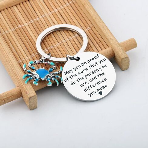SEIRAA Crab Keychain Crab Themed Gifts Crabber Jewelry Crabbing Gifts Crabs Lover Keychain in Saudi Arabia