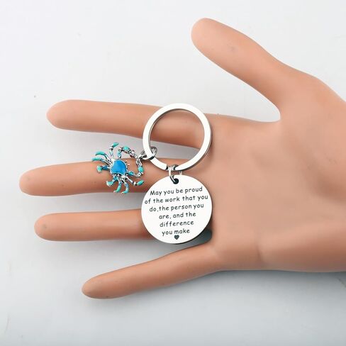 SEIRAA Crab Keychain Crab Themed Gifts Crabber Jewelry Crabbing Gifts Crabs Lover Keychain in Saudi Arabia
