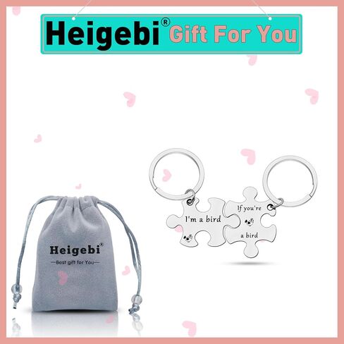 Heigebi إذا كنت طائرًا، فأنا طائر، هدايا سلسلة مفاتيح للزوجين لصديقتك وصديقتك، مجوهرات الفيلم، عيد الميلاد، عيد الحب، الذكرى السنوية للزفاف، هدايا عيد الميلاد للزوج والزوجة، هدايا متطابقة in Saudi Arabia