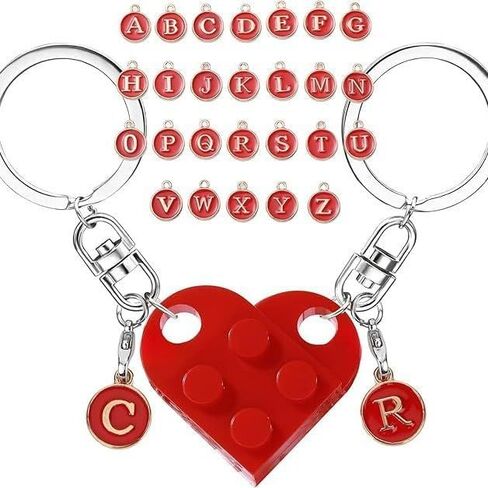 Personalized Brick Matching Couple Heart Keychains - Valentine's Gifts for Mom, Dad, Couple, Boyfriend, Girlfriend, Lovers in Saudi Arabia
