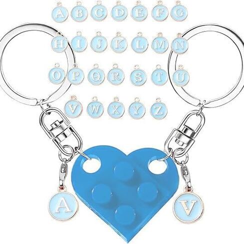 Personalized Brick Matching Couple Heart Keychains - Valentine's Gifts for Mom, Dad, Couple, Boyfriend, Girlfriend, Lovers in Saudi Arabia