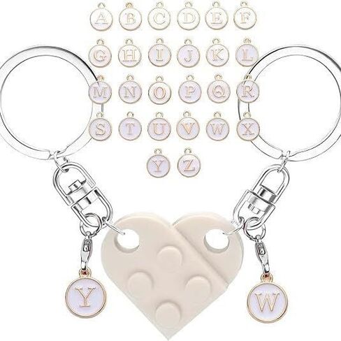 Personalized Brick Matching Couple Heart Keychains - Valentine's Gifts for Mom, Dad, Couple, Boyfriend, Girlfriend, Lovers in Saudi Arabia