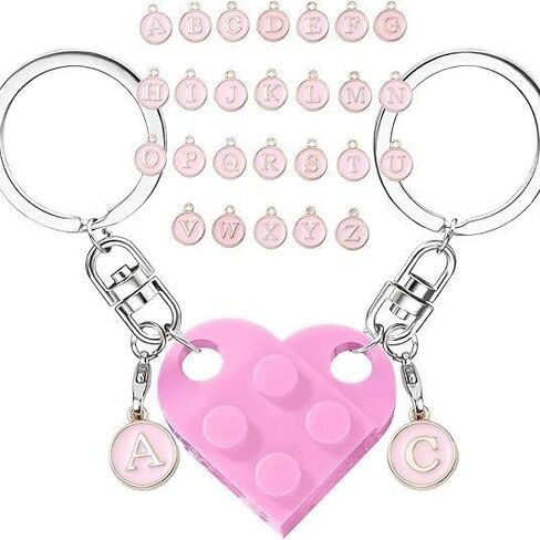Personalized Brick Matching Couple Heart Keychains - Valentine's Gifts for Mom, Dad, Couple, Boyfriend, Girlfriend, Lovers in Saudi Arabia