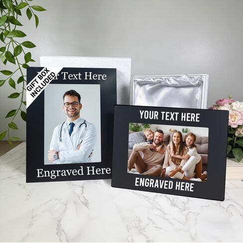 Personalized Picture Frame with Your Own Text - 4x6/5x7/8x10 Wood Engraved Custom Photo Frame with Gifts Box, Customized Gifts for Birthday, Christmas, Anniversary,Wedding, Friend, Men, Women (Wood Frame, Custom Text) in Saudi Arabia