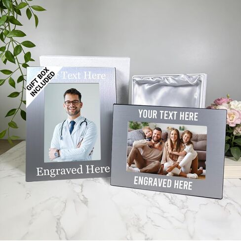 Personalized Picture Frame with Your Own Text - 4x6/5x7/8x10 Wood Engraved Custom Photo Frame with Gifts Box, Customized Gifts for Birthday, Christmas, Anniversary,Wedding, Friend, Men, Women (Wood Frame, Custom Text) in Saudi Arabia