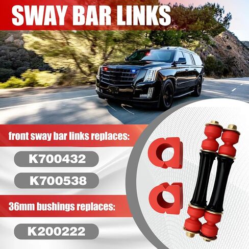 K700432, K700538, K200222 Sway Bar Links – 36MM Bushings & Stabilizer Bar Bushing Kit – Fits Escalade, Chevy Silverado/Suburban, GMC Sierra/Yukon in Kuwait