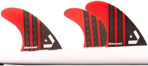 DORSAL Surfboard Fins Thruster 3 Set Future Compatible White Medium Carbon Fiber with Honeycomb Hexcore in Kuwait