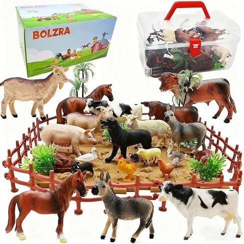Musical Red Barn Farm Animal Toys with Tails Baby Book, Educational Preschool Farm Animals Finger Puppet for Toddlers 1-3, Montessori Learning Toys Christmas Birthday Gift for Boys Girls 12-18 Months in Kuwait