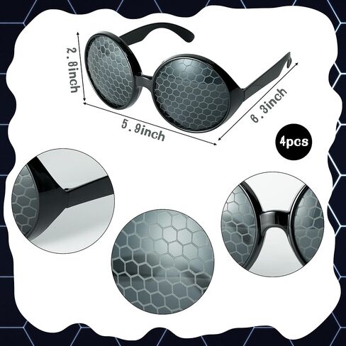 Yopyame 8PCS Fly Costume Bug Accessories Set Black Velvet Bug Antenna Headband with Glasses Insects Hairband Glasses Firefly Dragonfly Costume Accessories Bug Headband for Cosplay Party Supplies in Kuwait