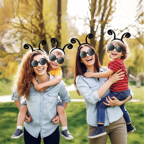 Yopyame 8PCS Fly Costume Bug Accessories Set Black Velvet Bug Antenna Headband with Glasses Insects Hairband Glasses Firefly Dragonfly Costume Accessories Bug Headband for Cosplay Party Supplies in Kuwait