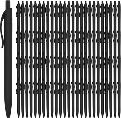 أقلام Deegtran السائبة، 400 عبوة من أقلام النقر على الأسطوانة السوداء، أقلام حبر جاف قابلة للسحب، نقطة متوسطة، حبر ناعم، حبر أسود 1.0 مم in Kuwait