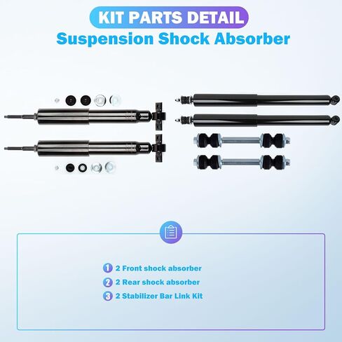 Front Struts and Shocks Complete Assembly with 1997-2003 for Ford for F-150 w/Front shock absorber Rear shock absorber Stabilizer Bar Link Kit with Suspension Kit in Kuwait