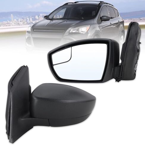 مرآة جانبية للسائق الأيسر متوافقة مع 2013 2014 2015 2016 Ford Escape مع زجاج كهربائي قابل للطي يدويًا، استبدال أسود مطفي #CJ5Z17683BA (3 دبابيس) in Saudi Arabia